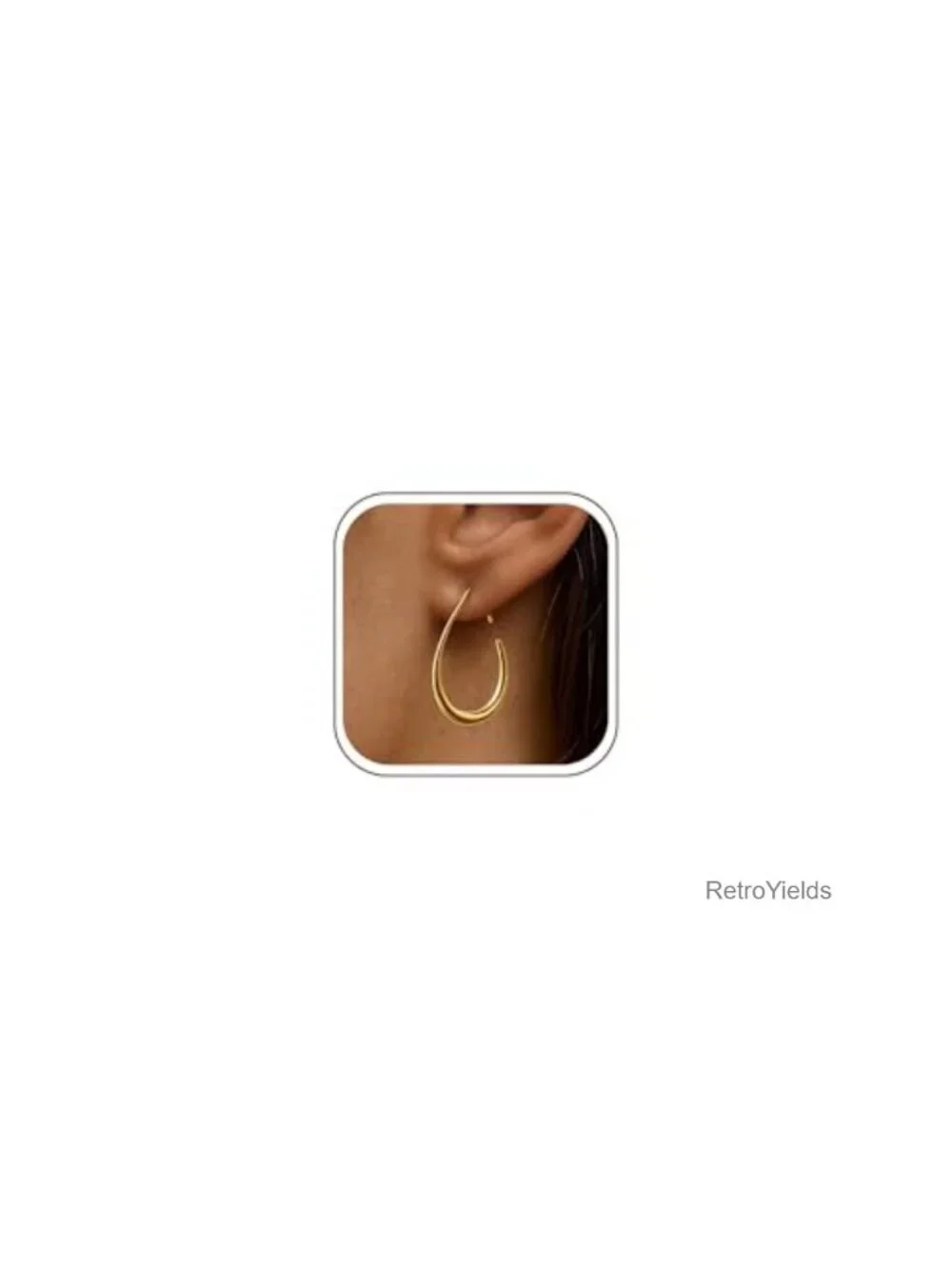 14K Gold Plated Teardrop Hoop Earrings for Women, Lightweight Hypoallergenic
